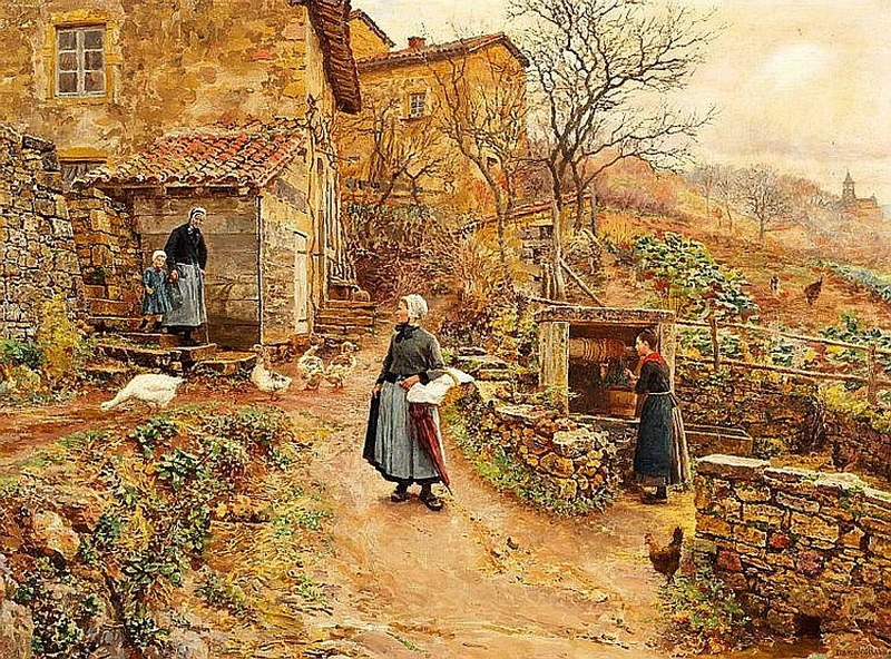 Marie - François Firmin, Girard, Giovane contadina in cammino verso il mercato
